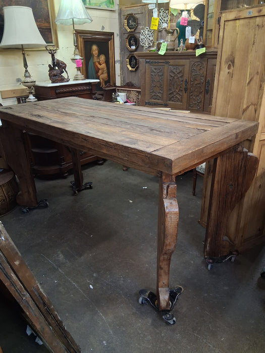 LONG BAR HEIGHT RUSTIC TABLE
