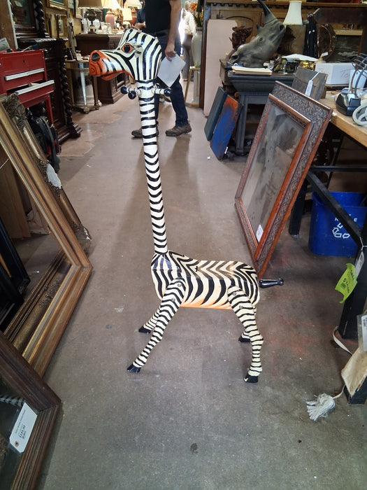 PAINTED WOOD GIRAFFE BANK