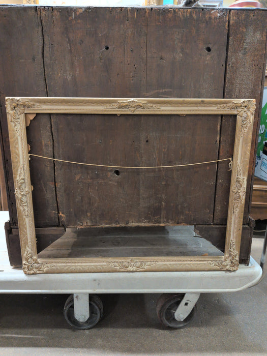 MEDIUM ORNATE WHITE WASHED GOLD FRAME