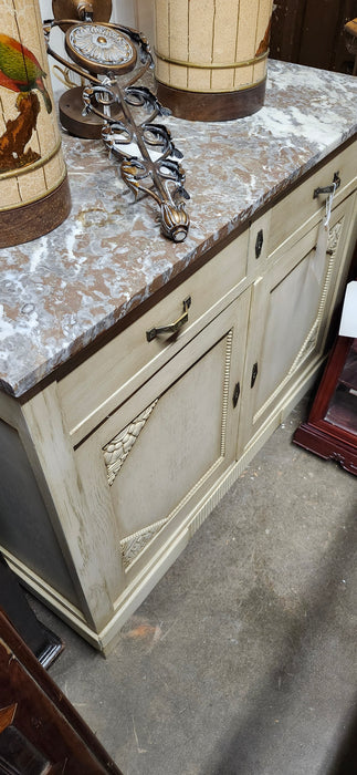 PAINTED FRENCH DECO MARBLE TOP WASH STAND