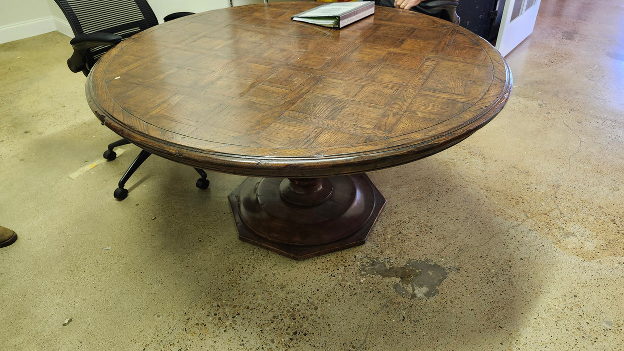 LARGE ROUND PARQUET TOP TABLE