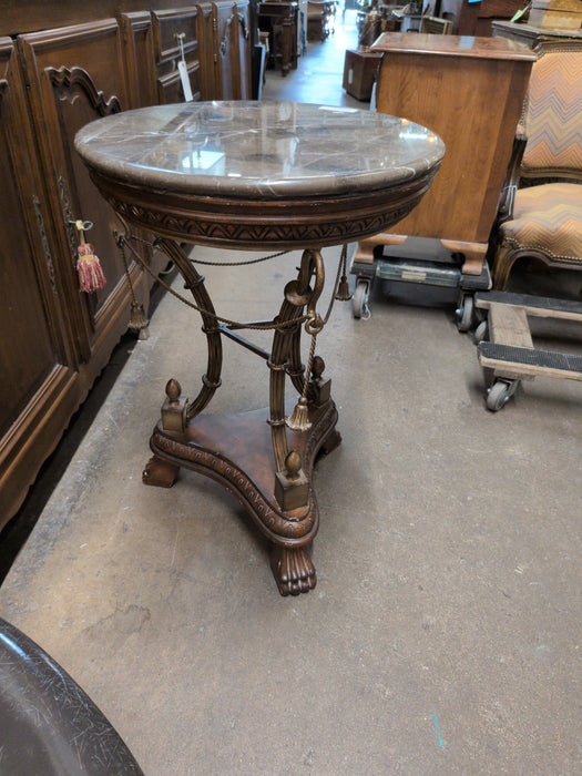 THEODORE ALEXANDER MARBLE TOP SIDE TABLE