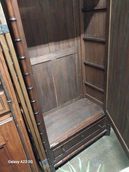 FAUX BAMBOO  ARMOIRE