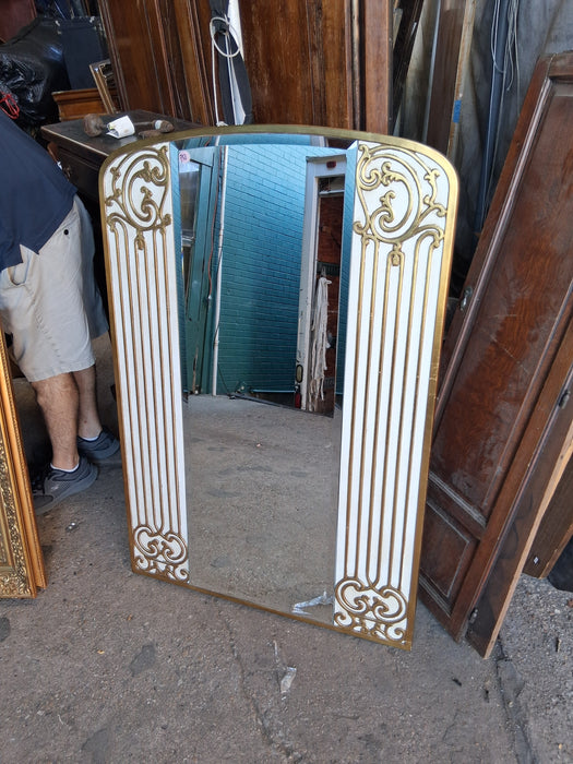 WHITE AND GOLD ART DECO MIRROR