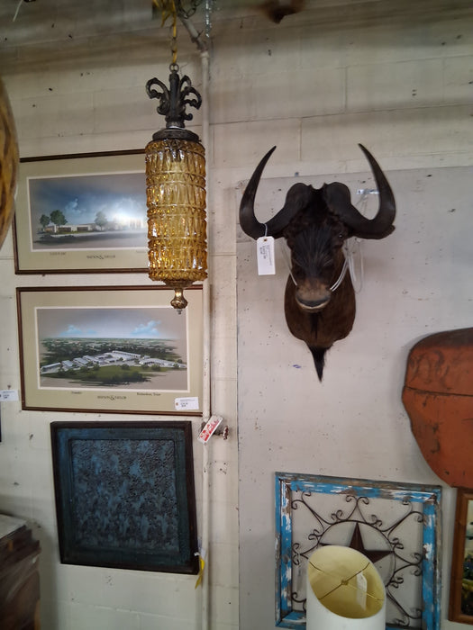 VINTAGE GOLD CYLINDER HANGING LIGHT