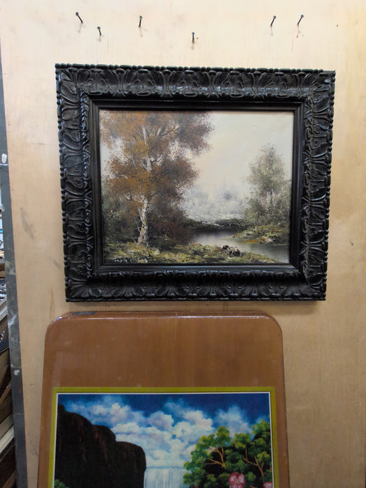 NICELY FRAMED AUTUMN OIL PAINTING - STEPHEN TEDESCHI