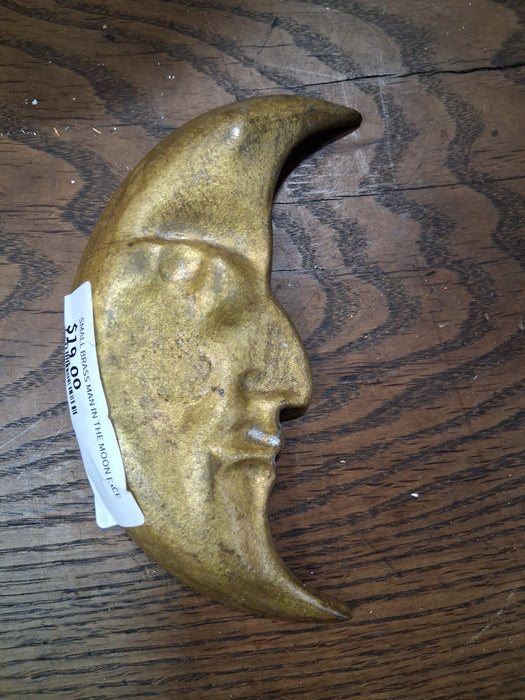 SMALL BRASS MAN IN THE MOON FACE