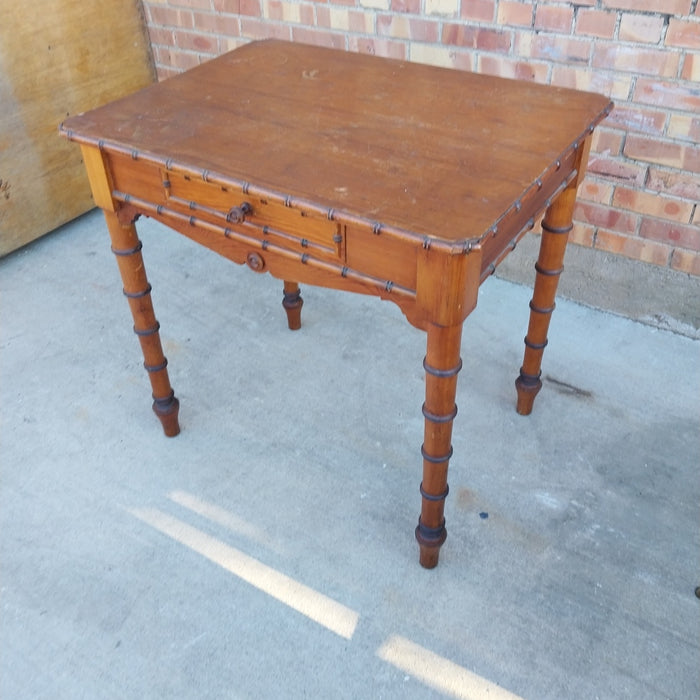 FAUX BAMBOO TABLE WITH DRAWER