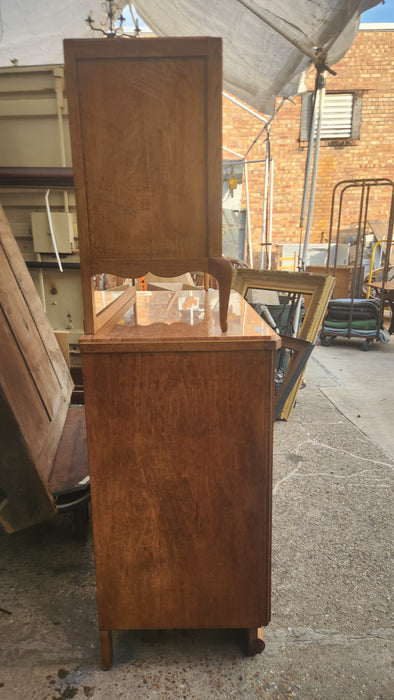 MARBLE TOP MIDCENTURY MIRRORED SERVER