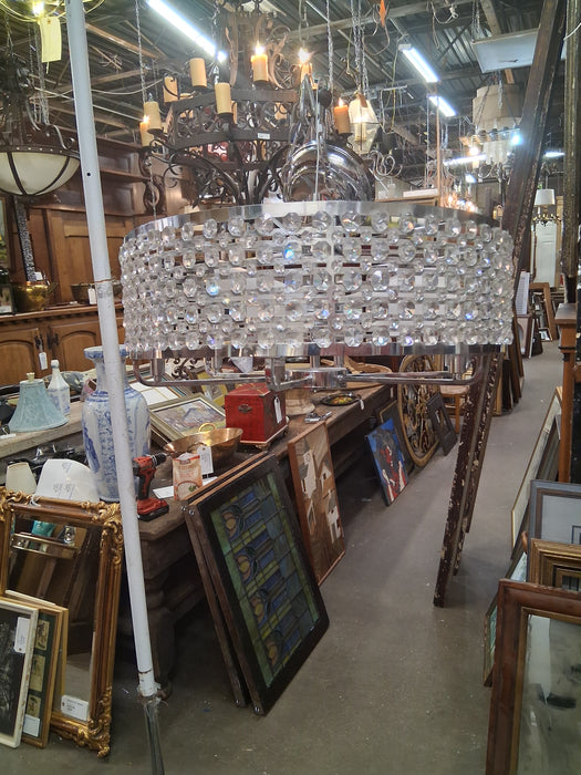 CHROME AND CRYSTAL ROUND FANDOLIER