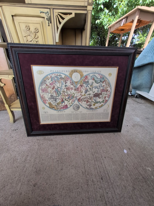 FRAMED ASTROLOGICAL MAP