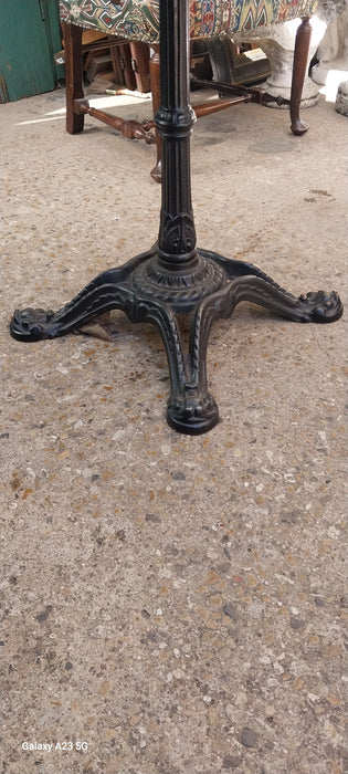 OAK WITH IRON BASE PUB TABLE