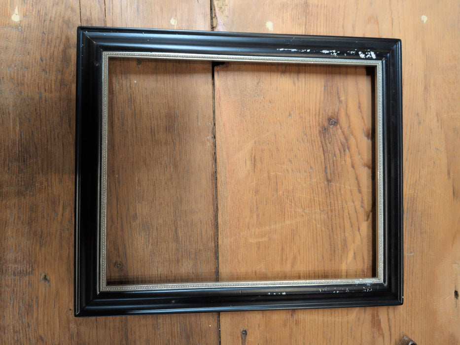 SMALL AS FOUND BLACK BEVELED WOOD FRAME