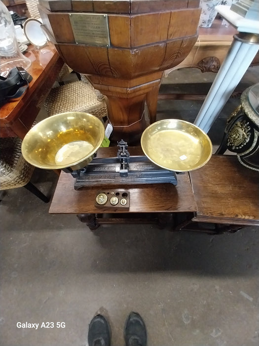IRON AND BRASS SCALES WITH WEIGHTS