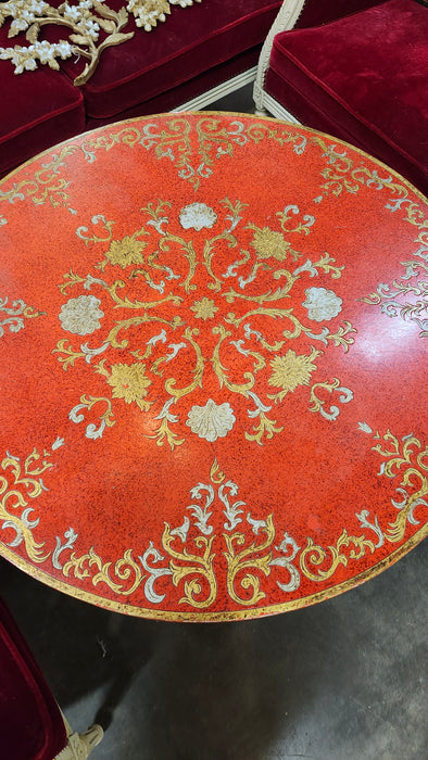 LOW ROUND PAINTED FLORENTINE COFFEE TABLE