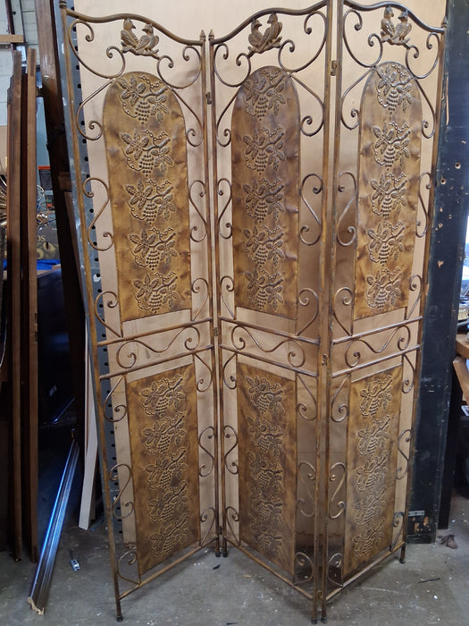 3 PANEL METAL SCREEN WITH BIRDS