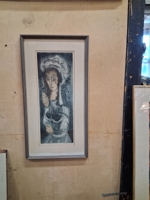 VERTICAL PRINT OF ENGLISH LADY AS FOUND -SIGNED