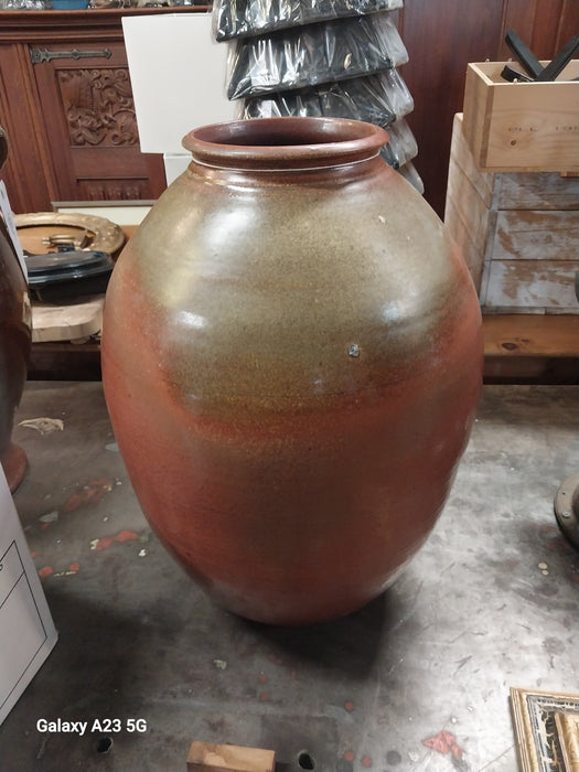 LARGE MULTI COLORED GLAZED JAR