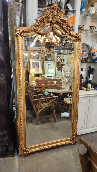 TALL GOLD MIRROR WITH ROSES