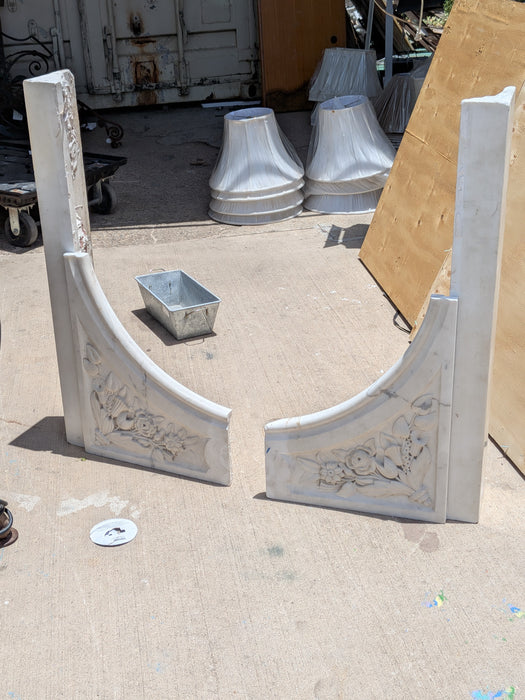 PAIR OF CARVED MARBLE 1/2 ARCH MANTLE PIECES