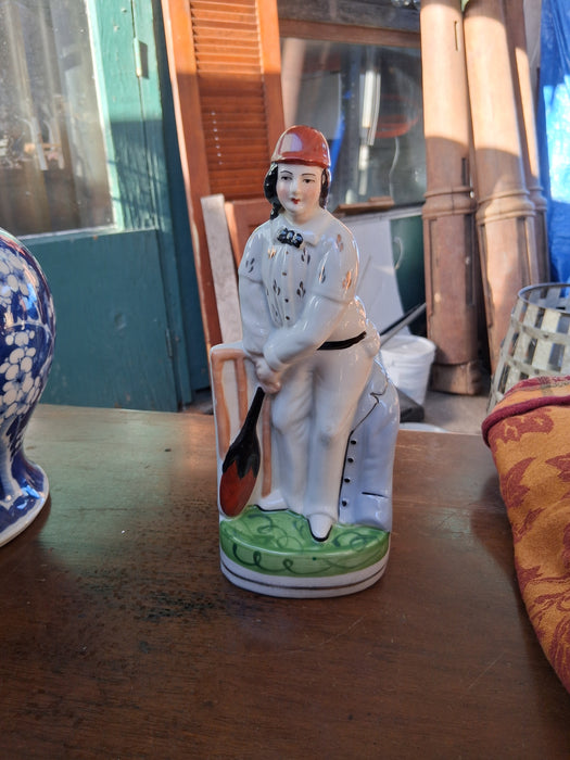 TALL OLD CRICKET PLAYER STAFFORDSHIRE FIGURE