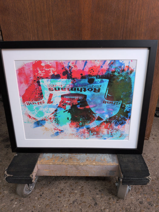 PINK, BLUE AND GREEN COLORFUL IMPRESSIONIST PRINT