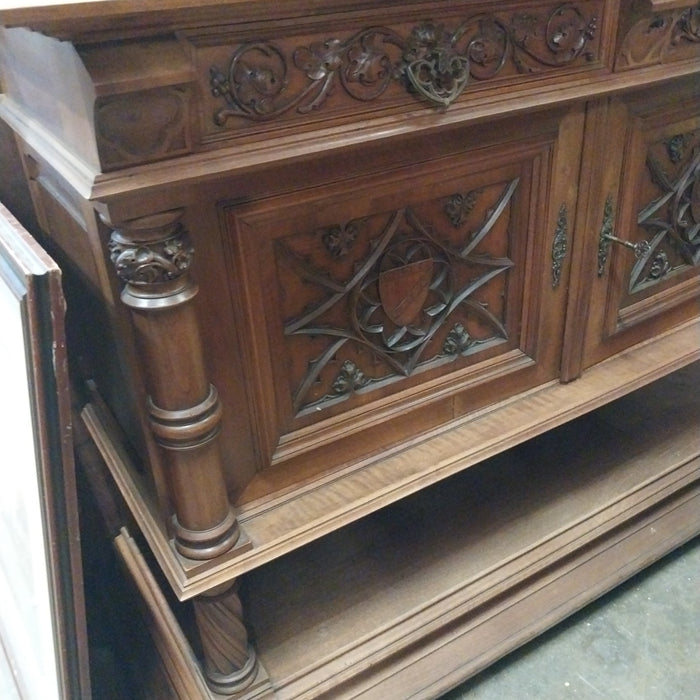 FRENCH GOTHIC MARBLE TOP SERVER
