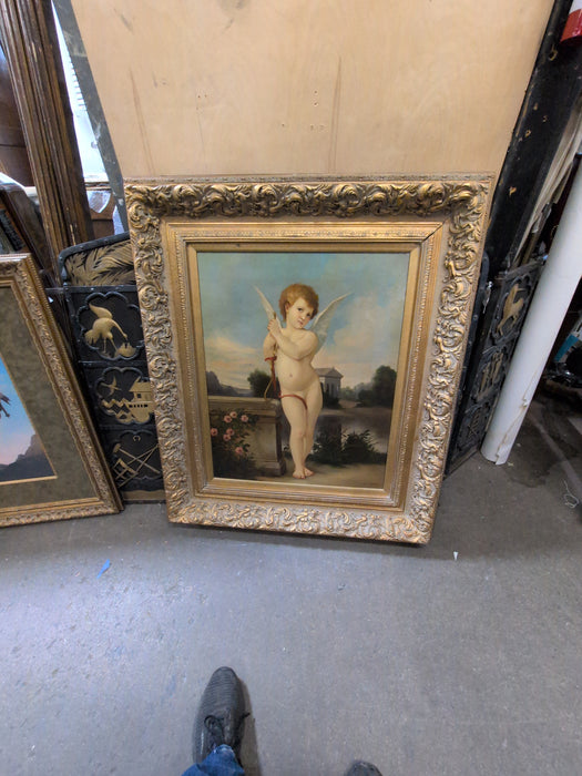 LARGE FRAMED GICLEE OF A BOY ANGEL
