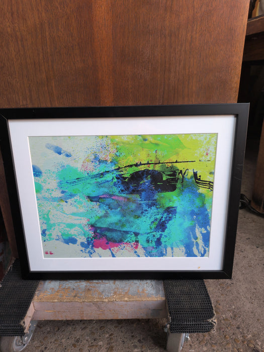 GREEN, BLUE AND PINK COLORFUL IMPRESSIONIST PRINT