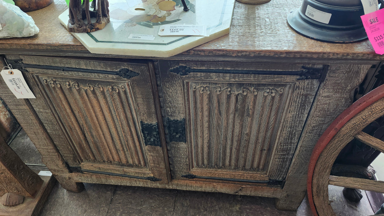 LOW GOTHIC CARVED OAK SERVER