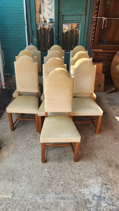 SET OF 10 UPHOLSTERED DINING CHAIRS