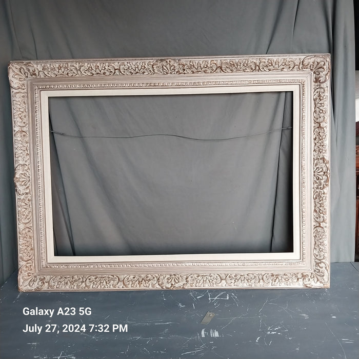 ORNATE TAUPE WHITEWASHED FRAME