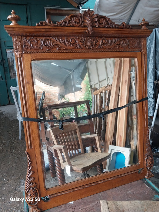 LARGE AMERICAN OAK DRESSER MIRROR
