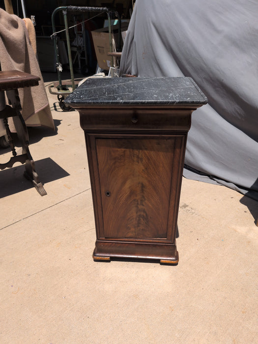 LOUIS PHILIPPE BLACK MARBLE TOP 1 DOOR STAND WITH DRAWER