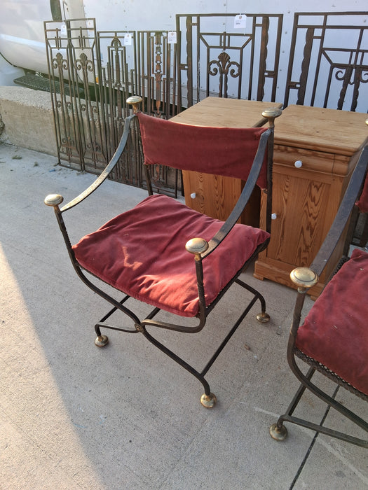 PAIR OF IRON SAVONAROLA CHAIRS