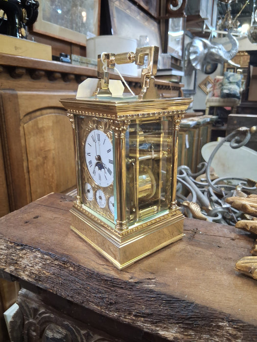 LARGE FRENCH L'EPEE  CARRIAGE CLOCK WITH BOX AND KEY