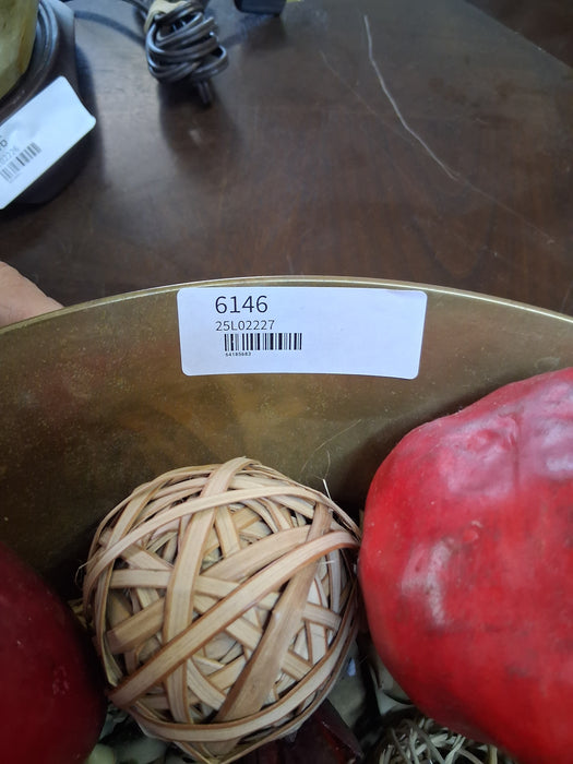 BRASS BOWL WITH APPLES