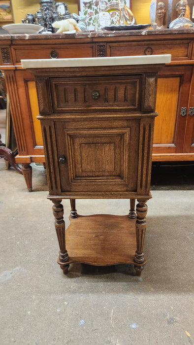 WHITE MARBLE TOP NIGHT STAND