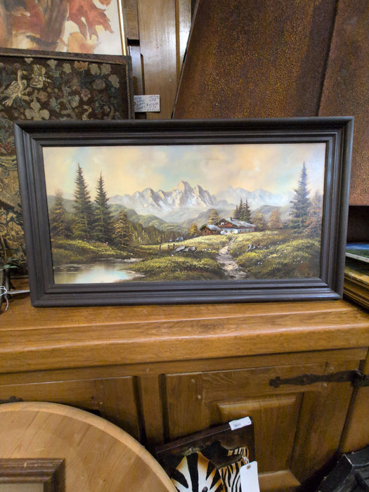 FRAMED GERMAN LANDSCAPE OIL PAINTING