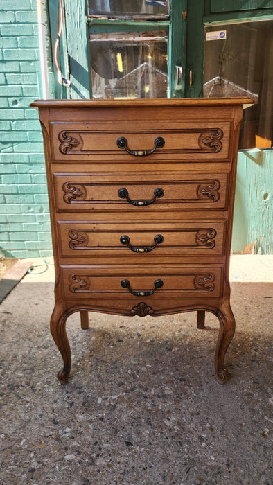 COUNTRY FRENCH OAK FOUR DRAWER TALL CHEST