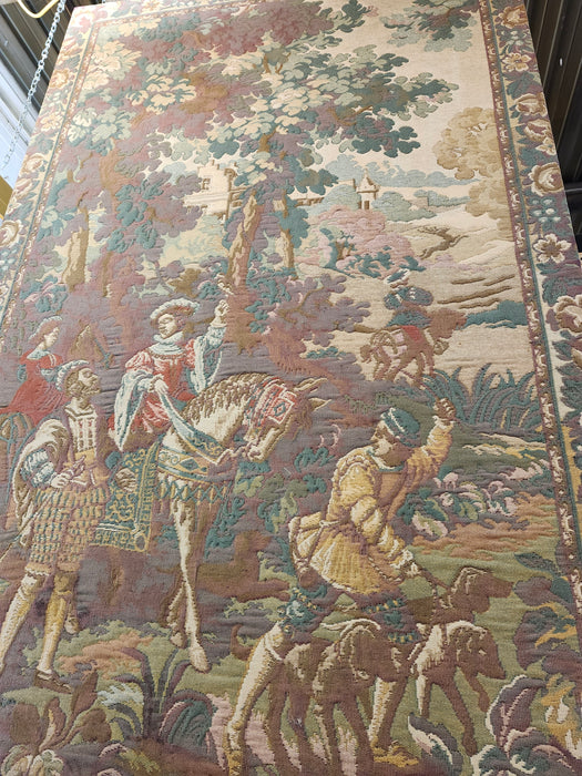 FRAMED EUROPEAN HUNT MOTIF TAPESTRY