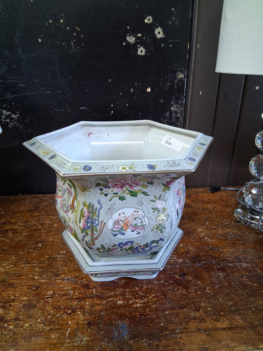 CHINESE PLANTER WITH BASE-SIGNED