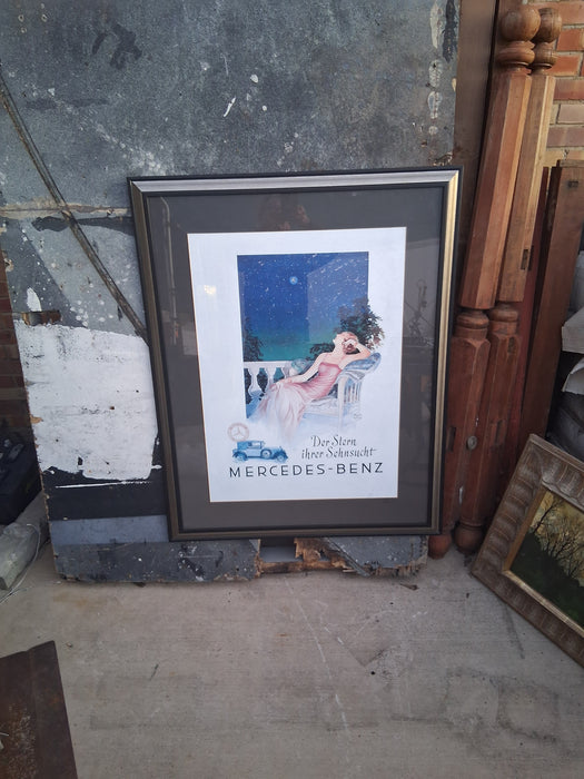 MERCEDES BENZ ADVERTISEMENT LITHOGRAPH