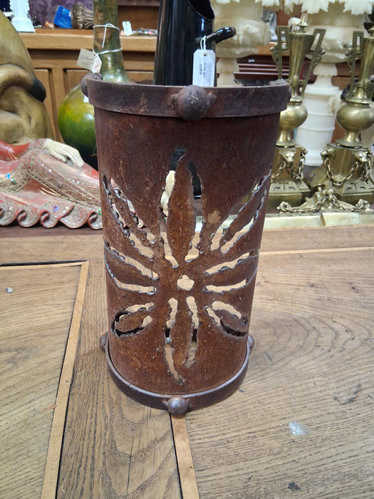 PEIRCED RUSTY IRON SCONCE COVER