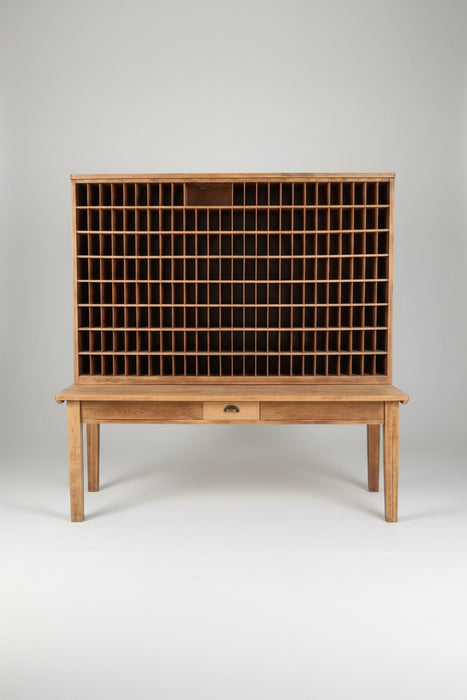 LARGE RAW BIRCH POSTAL SORTING CABINET