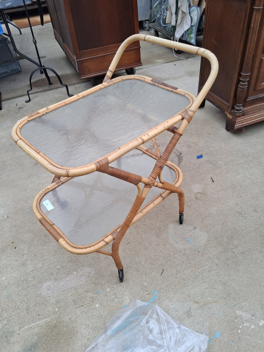 SMALL RATTAN TEA CART