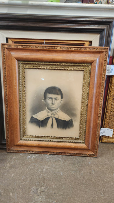 FRAMED 19TH CENTURY PHOTO OF A BOY