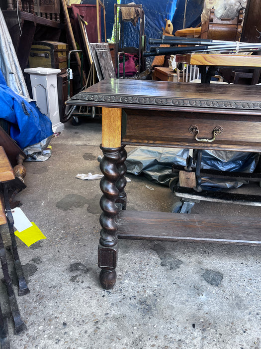 OAK BARLEY TWIST  HALL TABLE AS FOUND