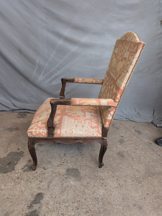 LARGE LOUIS XV LIEGES UPHOLSTERED ARMCHAIR
