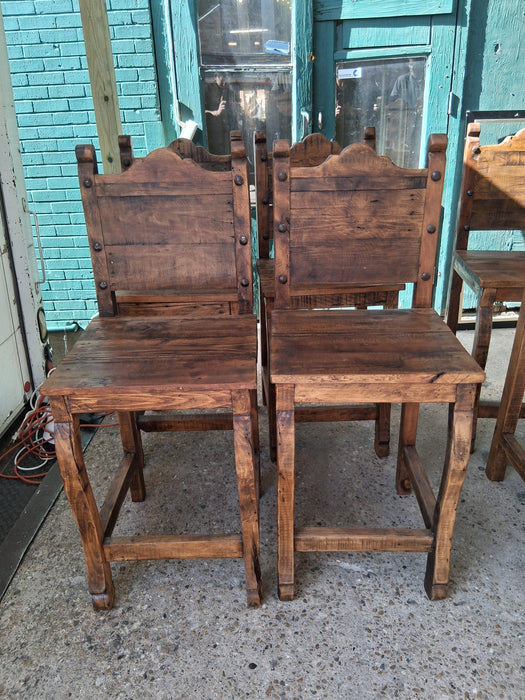 SET OF 8 RUSTIC BARSTOOLS
